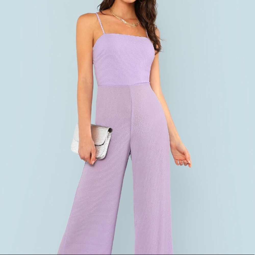 ⚡️🛍⚡️🆕Lavender CHIFFON jumpsuit - Picture 2 of 7